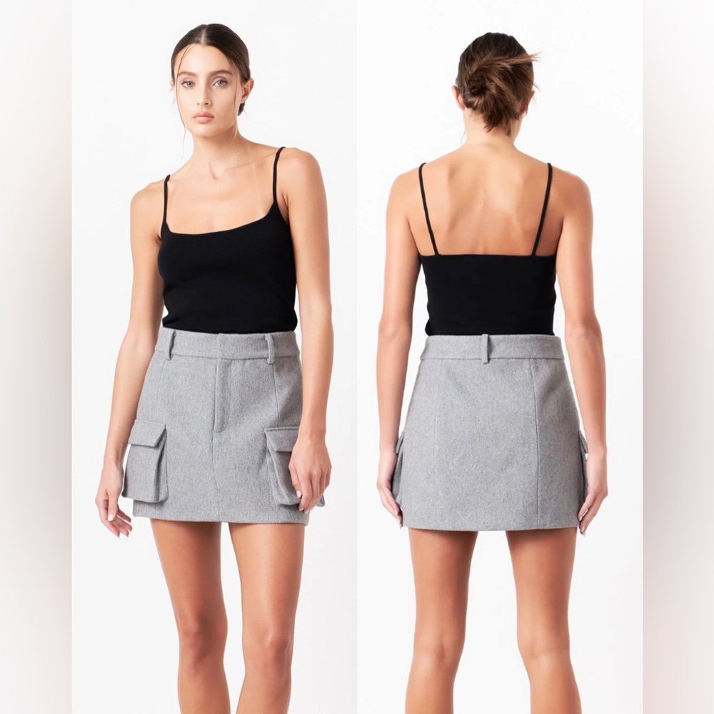Grey Lab Wool Cargo Skirt Size Small
